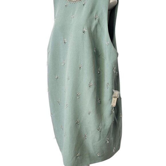 Anthropologie Atsu Crystal-Embellished Bow Mini Dress, Blue, Open Back, Party,2X - Picture 10 of 12